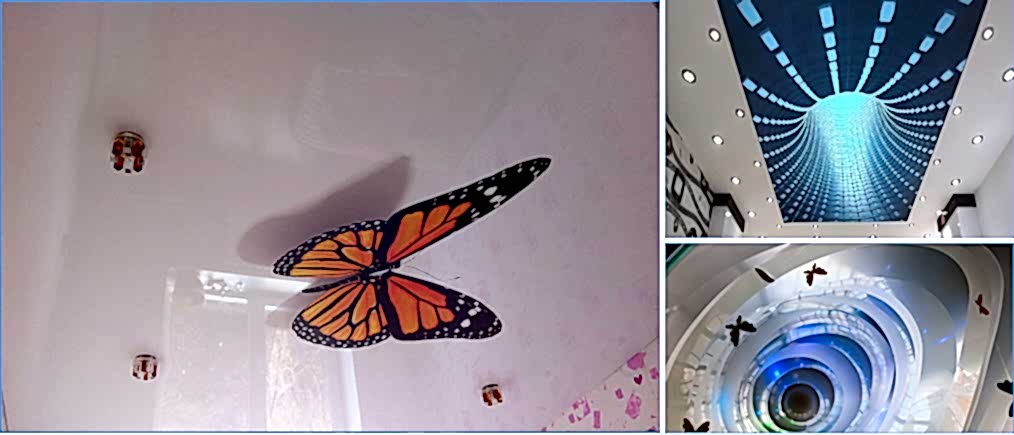 Современные натяжные потолки 3d