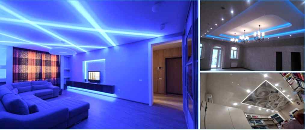 Световые натяжные потолки